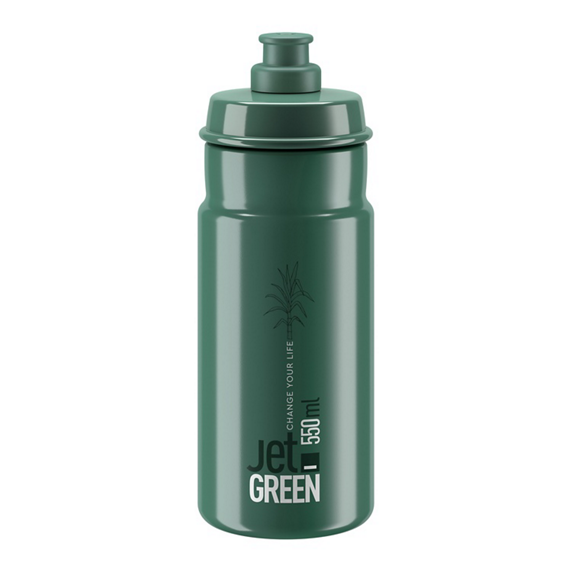Elite Bottle Jet Green Dark Green, White Logo 550ml