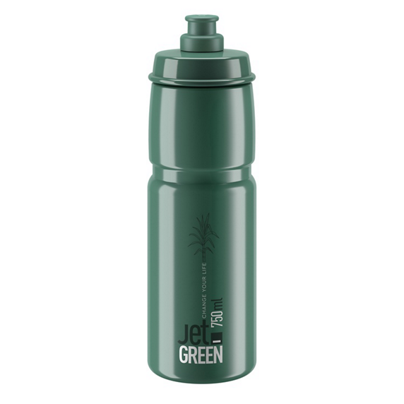 Elite Bottle Jet Green Dark Green, White Logo 750ml
