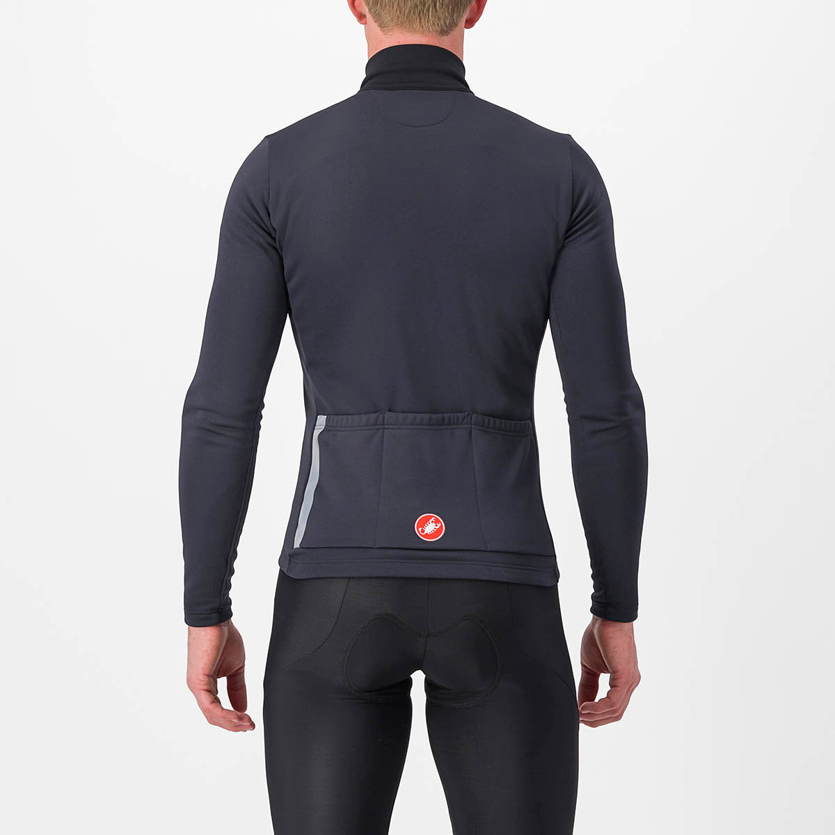Castelli Entrata Thermal Jersey - Light Black/Red
