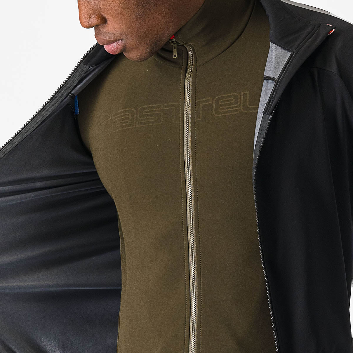 Castelli Ultra Rain Cape - Black/Silver Reflex