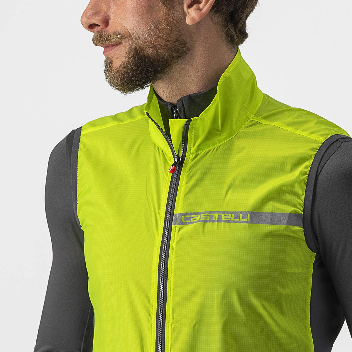 Castelli Squadra Stretch Vest - Electric Lime/Dark Gray