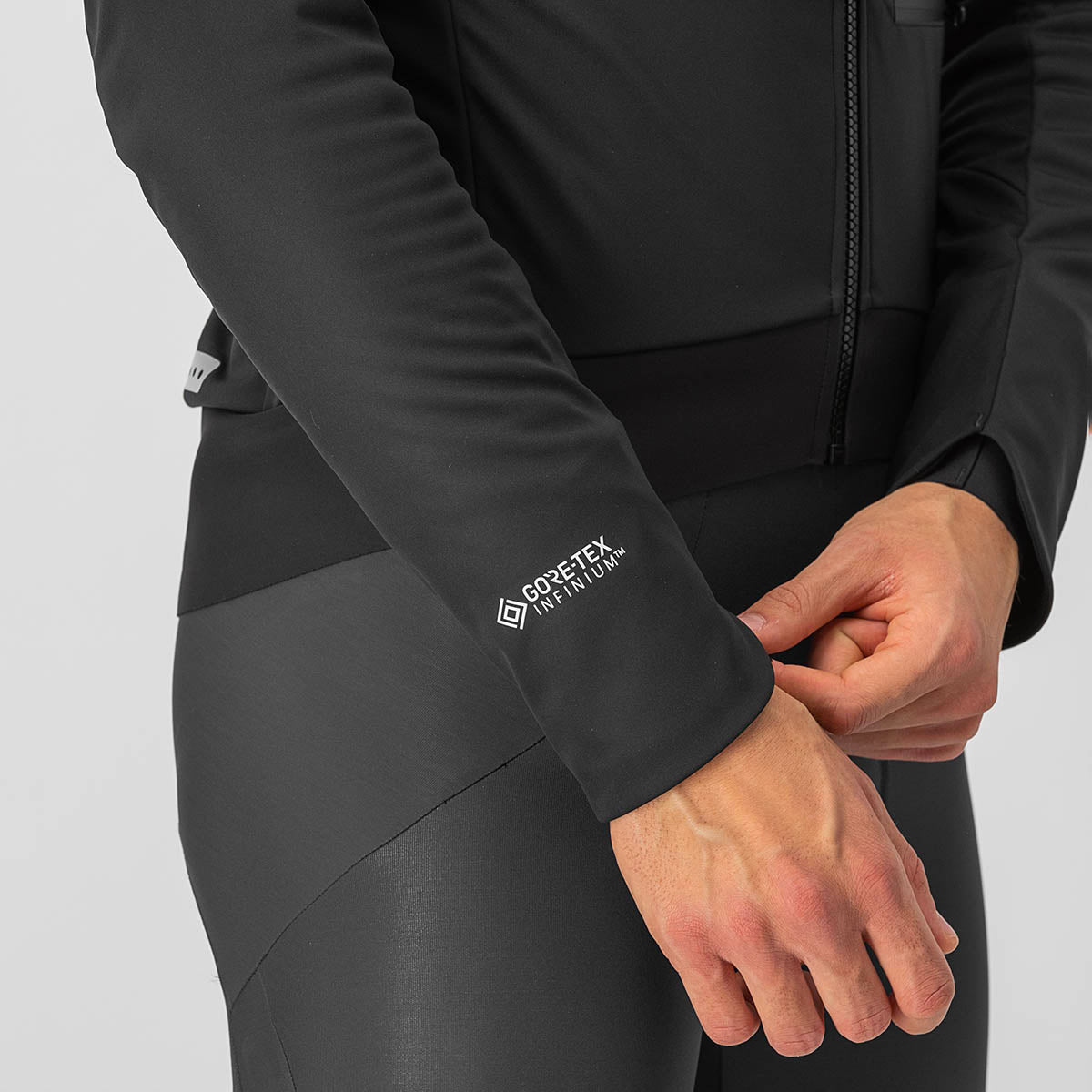 Castelli Alpha Doppio Ros Jacket - Light Black/Silver Reflex-Dark