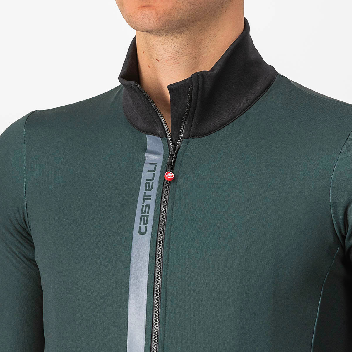 Castelli Entrata Thermal Jersey - Rover Green/Black