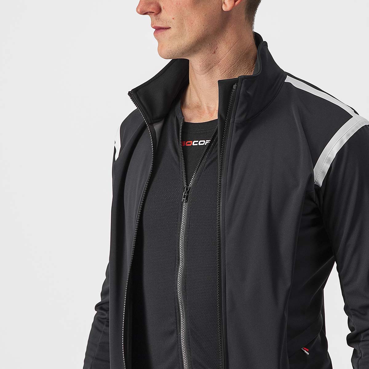 Castelli Alpha Ros 2 Light Jacket - Light Black/White-Black