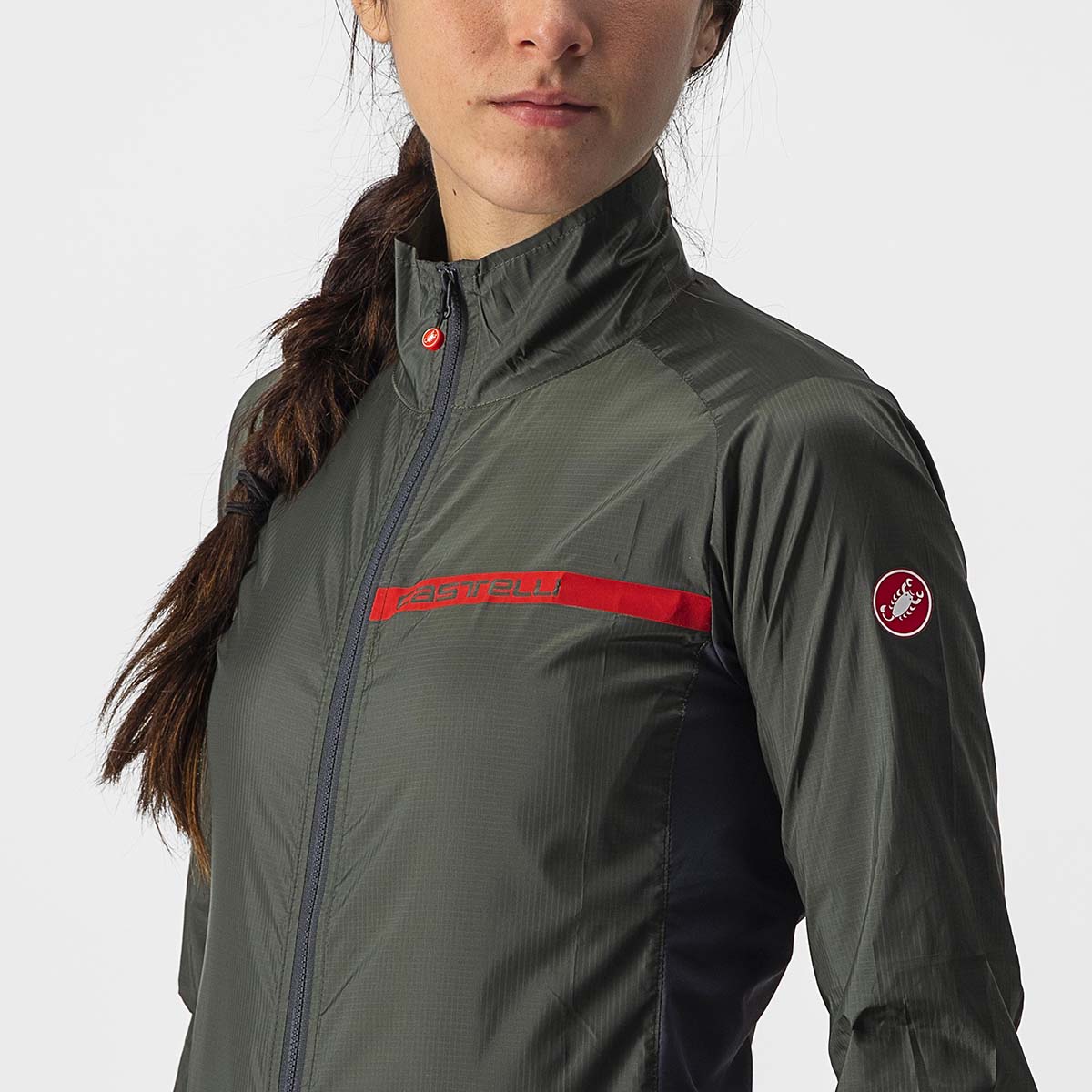Castelli Squadra Stretch W Jacket - Military Green/Dark Gray