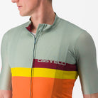 Castelli A Blocco Jersey - Defender Green/Dark Red-Bordea