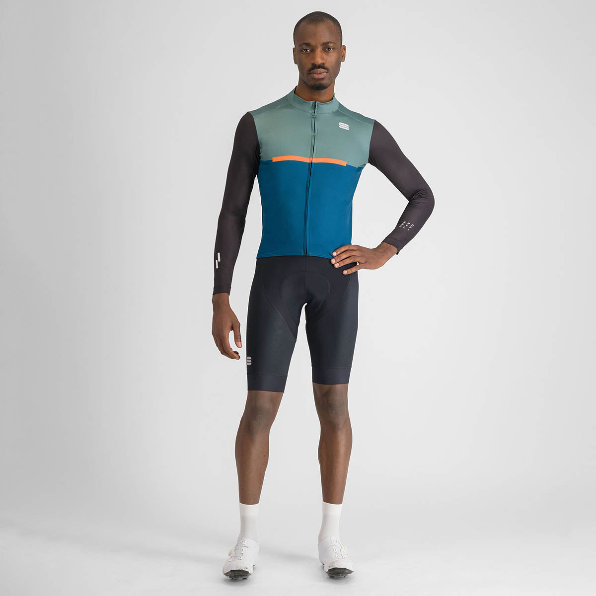 Sportful Pista Thermal Jersey - Blue Green Black Orange