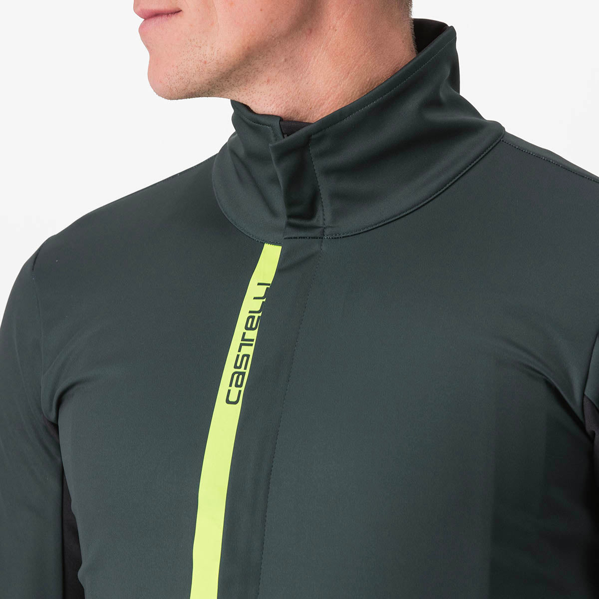 Castelli Entrata Jacket - Rover Green/Yellow Fluo-Light