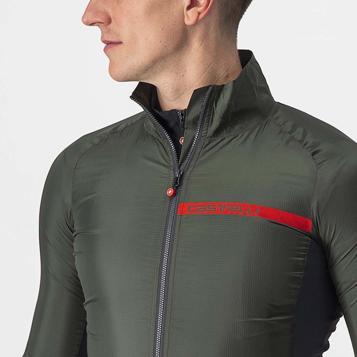 Castelli Squadra Stretch Jacket - Military Green/Dark Gray