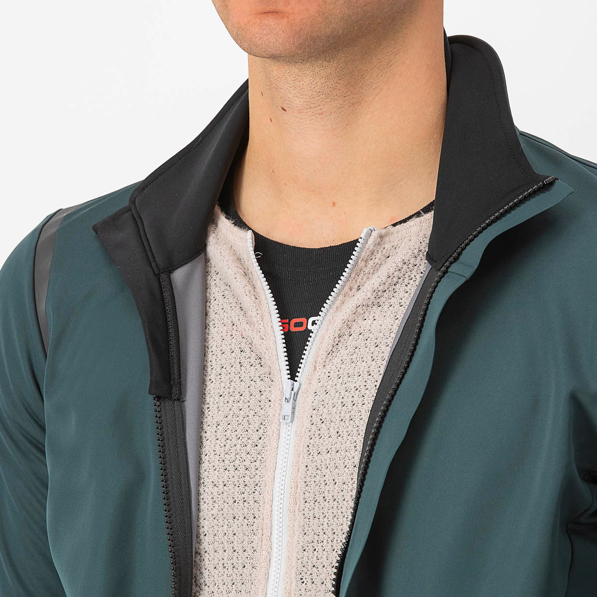Castelli Alpha Doppio Ros Jacket - Rover Green/Black Reflex-Silver