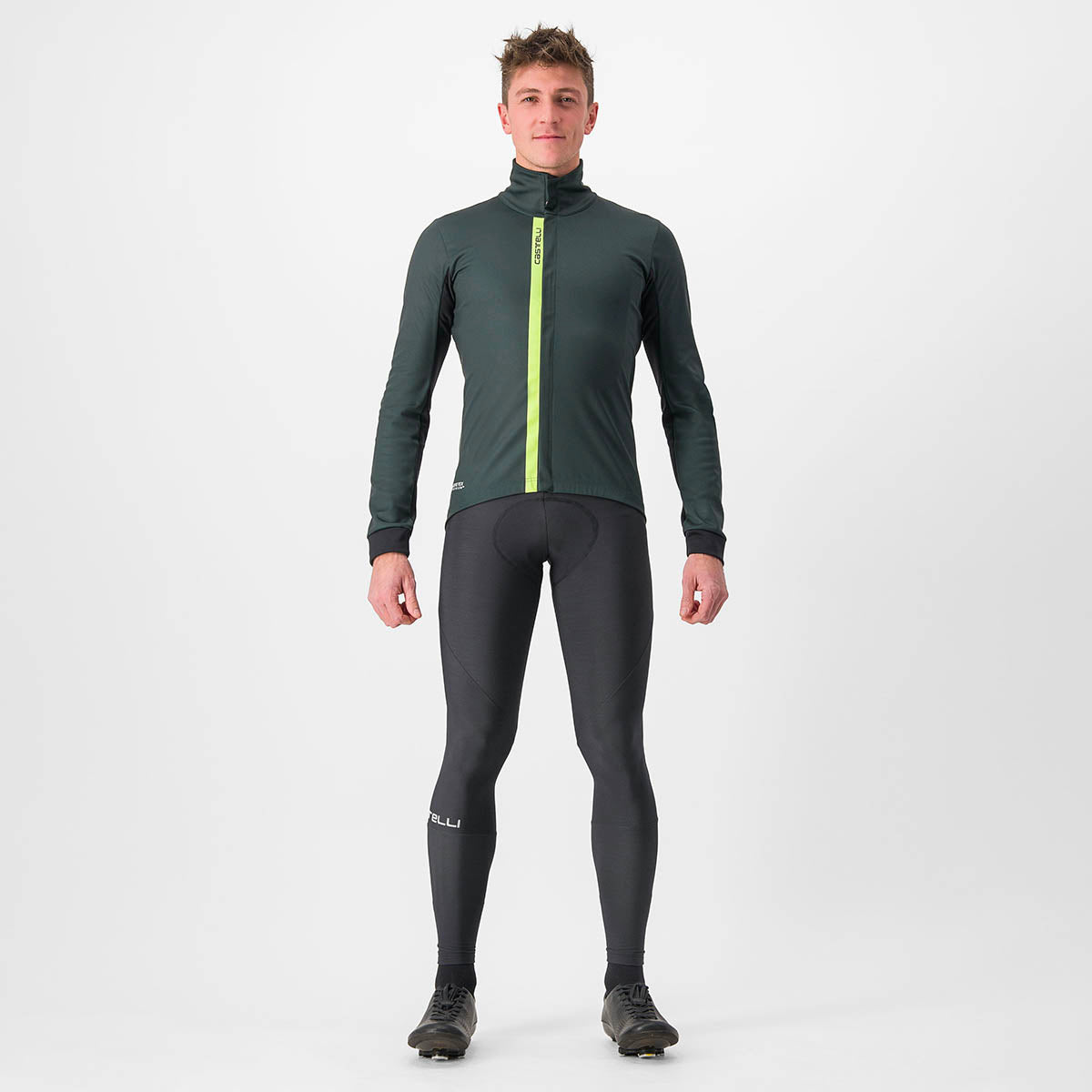 Castelli Entrata Jacket - Rover Green/Yellow Fluo-Light