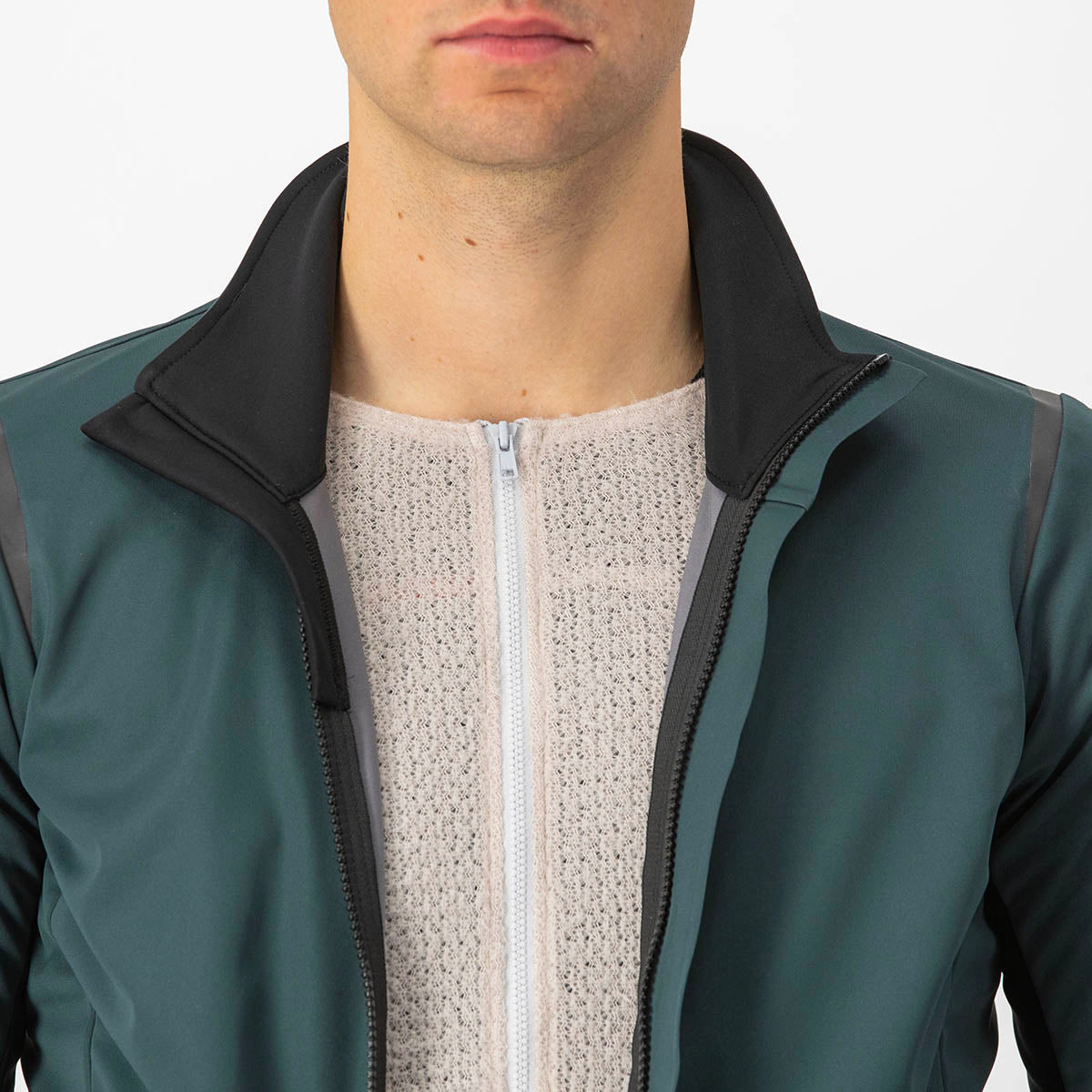 Castelli Alpha Doppio Ros Jacket - Rover Green/Black Reflex-Silver
