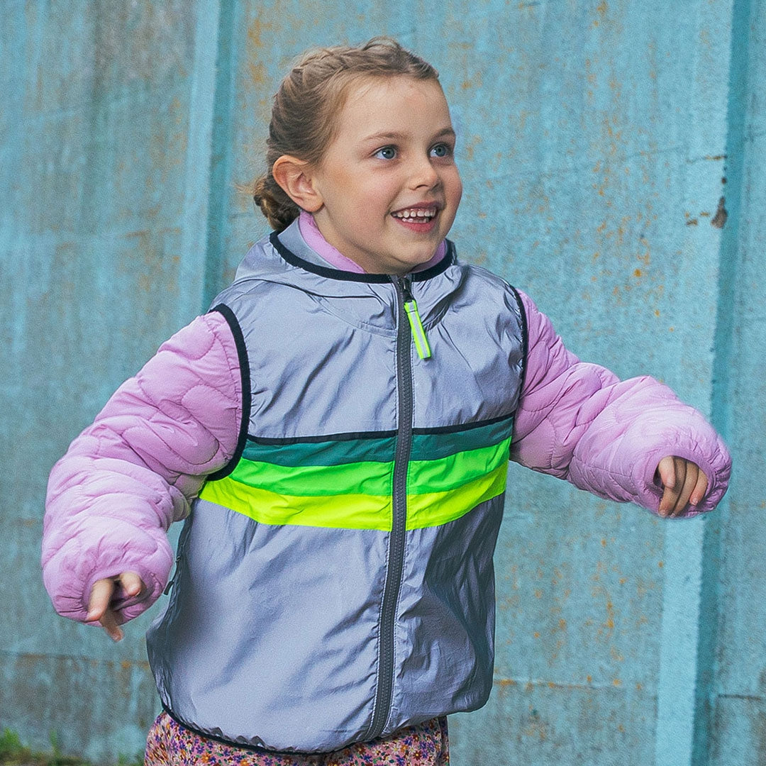 GOFLUO Bodyglower North Kids Vest Grey Reflective