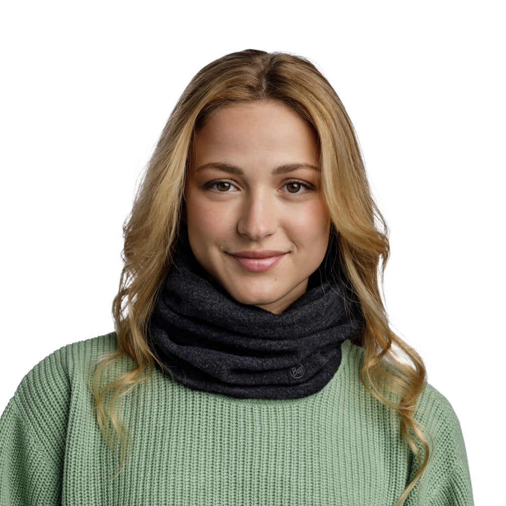 Buff Merino Fleece Black - Nekwarmer
