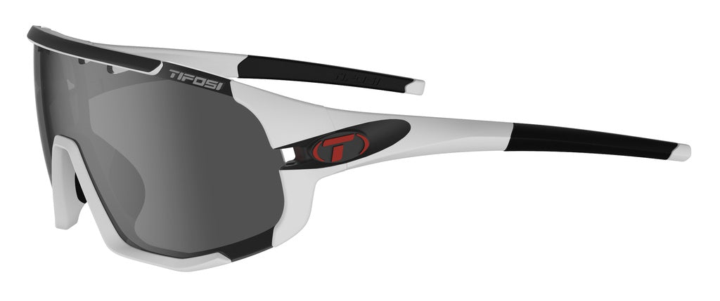  Tifosi Sledge Fietsbril Matte White Smoke / red / clear interchangeable Lenses