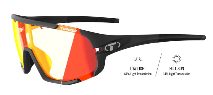 Tifosi Sledge Fietsbril Cosmic Black / Clarion Yellow - AC - Red-Clear