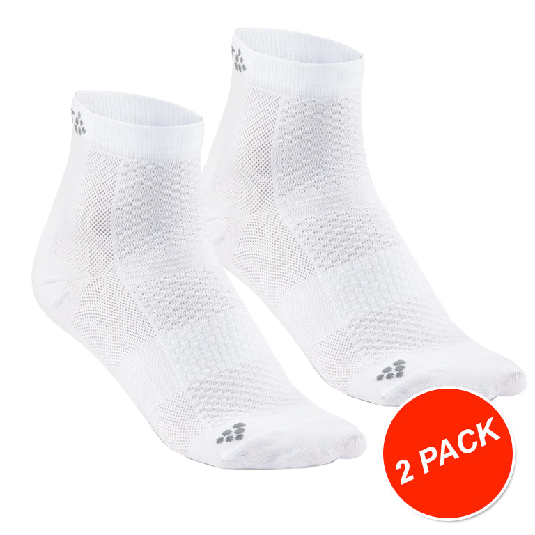 Craft cool mid fietssok wit (2-pack)