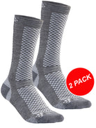 Craft warm mid fietssok 2-pack grijs