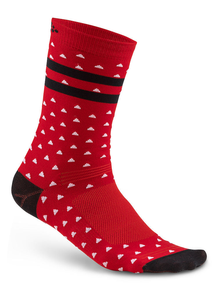 Craft pattern fietssok rood zwart