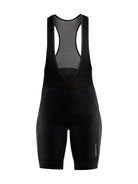Craft rise dames korte fietsbroek met bretels zwart