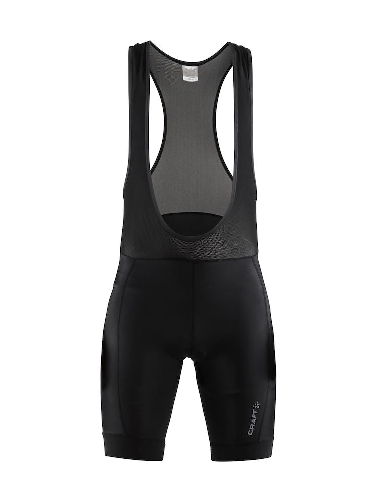 Craft rise korte fietsbroek met bretels zwart