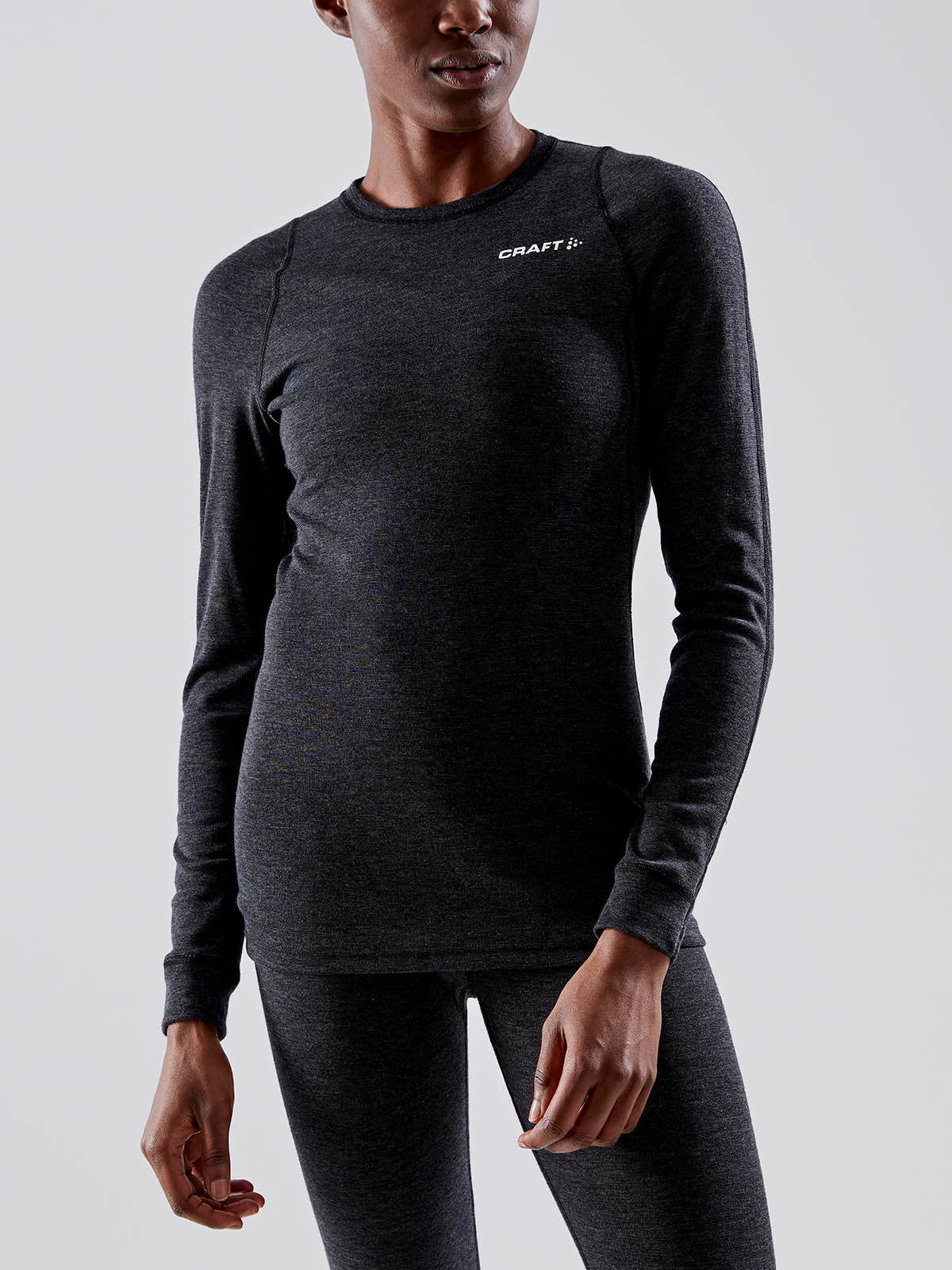 Craft Core Wool Merino Ls Tee W - Black Melange