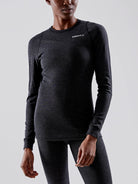 Craft Core Wool Merino Ls Tee W - Black Melange