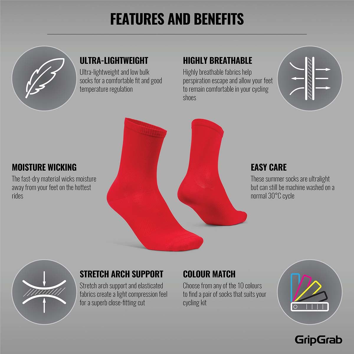 GripGrab Lightweight SL Airflow Sokken Red