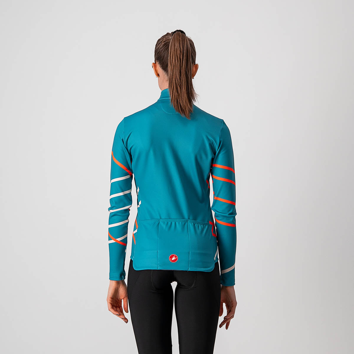Castelli Diagonal Jersey Fz - Teal Blue/Brilliant Pink