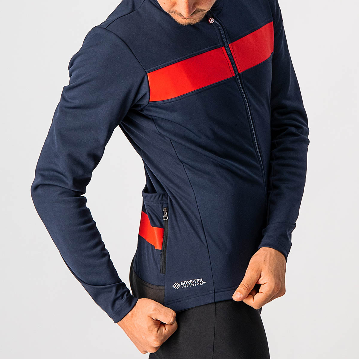 Castelli Raddoppia 3 Jacket Heren Savile Blue/ Red