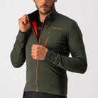Castelli Go Jacket - Military Green/Fiery Red