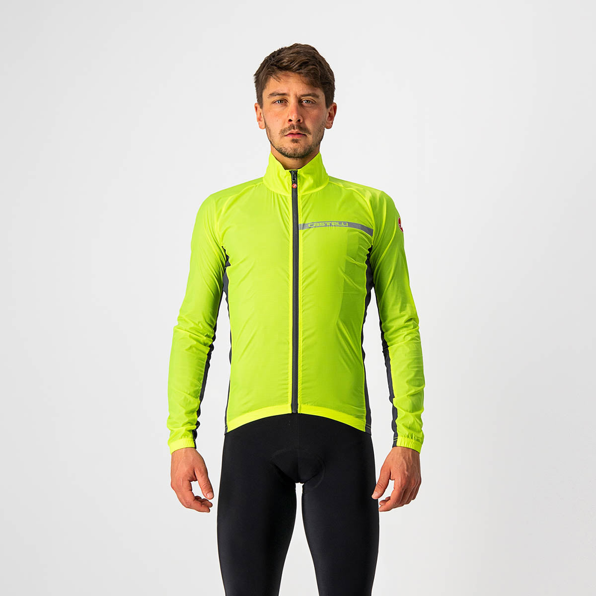 Castelli Squadra Stretch Jacket - Yellow Fluo/Dark Gray