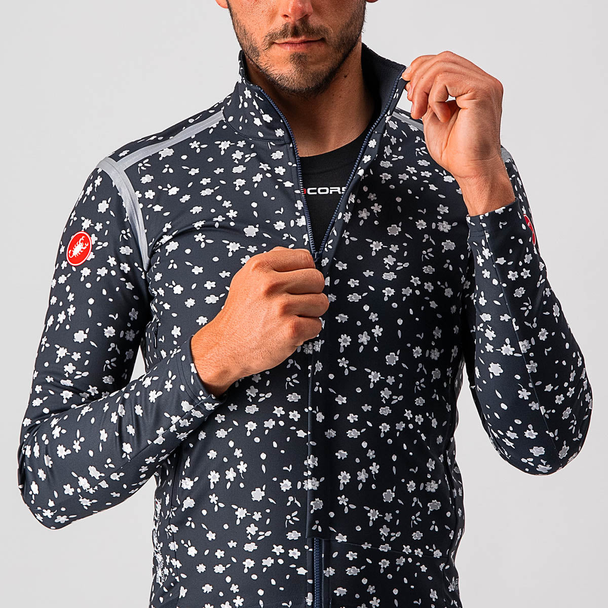 Castelli Perfetto Ros Long Sleeve - Savile Blue/Light Gray