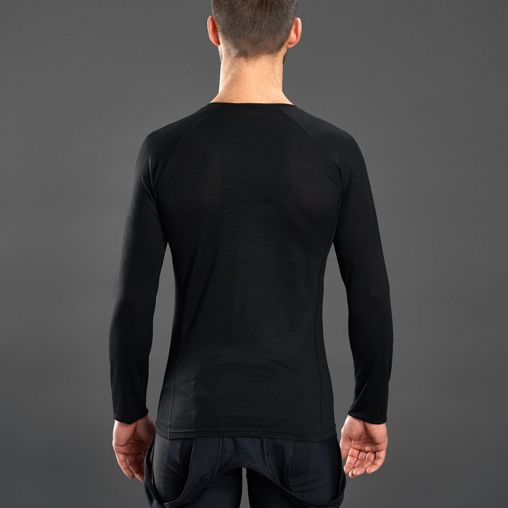 GripGrab merino polyfibre ondershirt met lange mouwen zwart