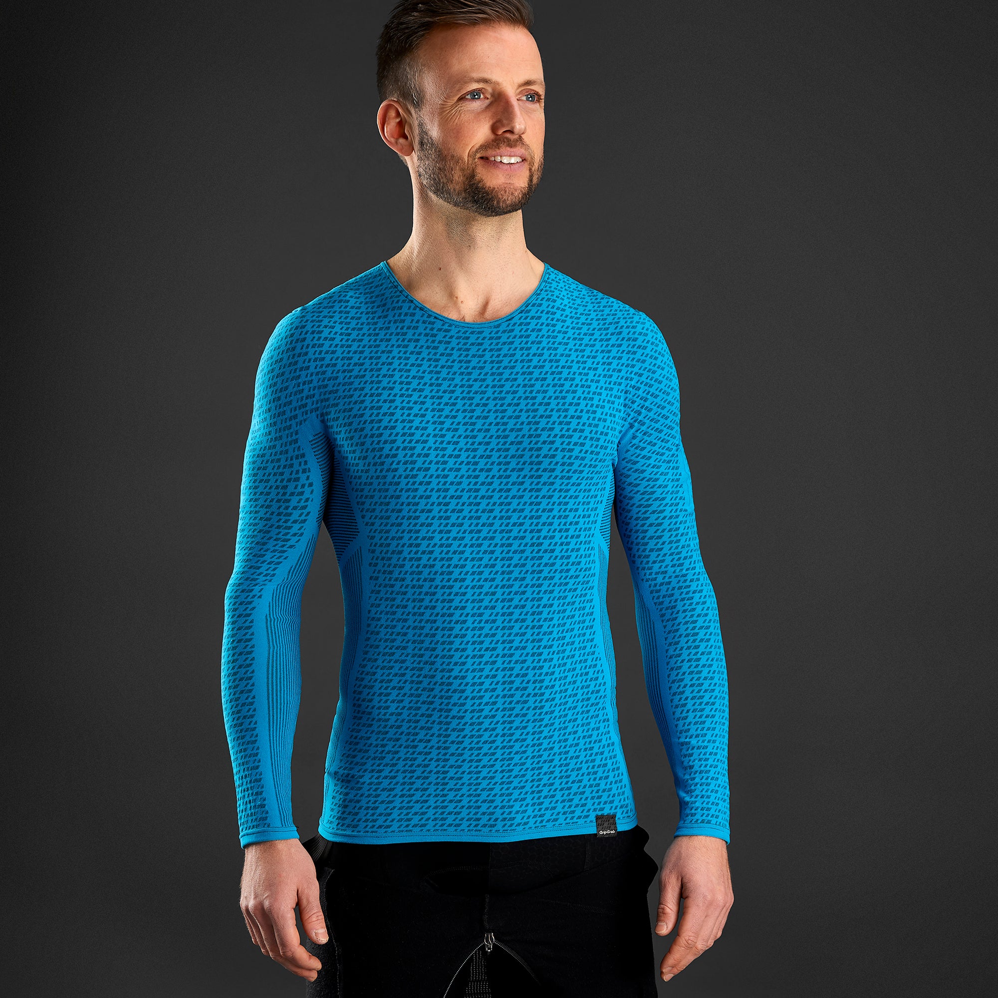 GripGrab freedom seamless thermal ondershirt met lange mouwen blauw