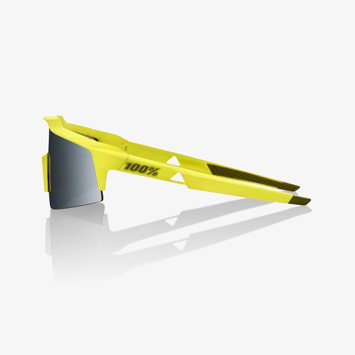 100% speedtrap fietsbril soft tact banana geel - black mirror lens
