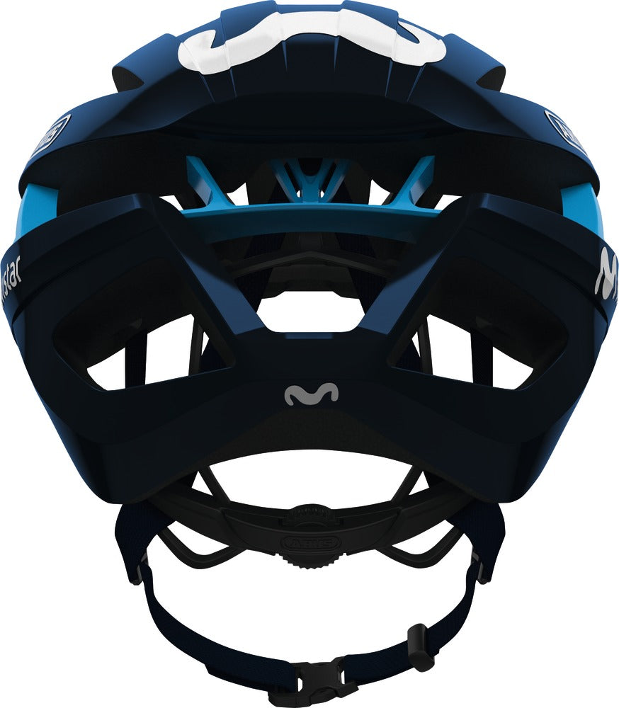 Abus aventor fietshelm team movistar blauw