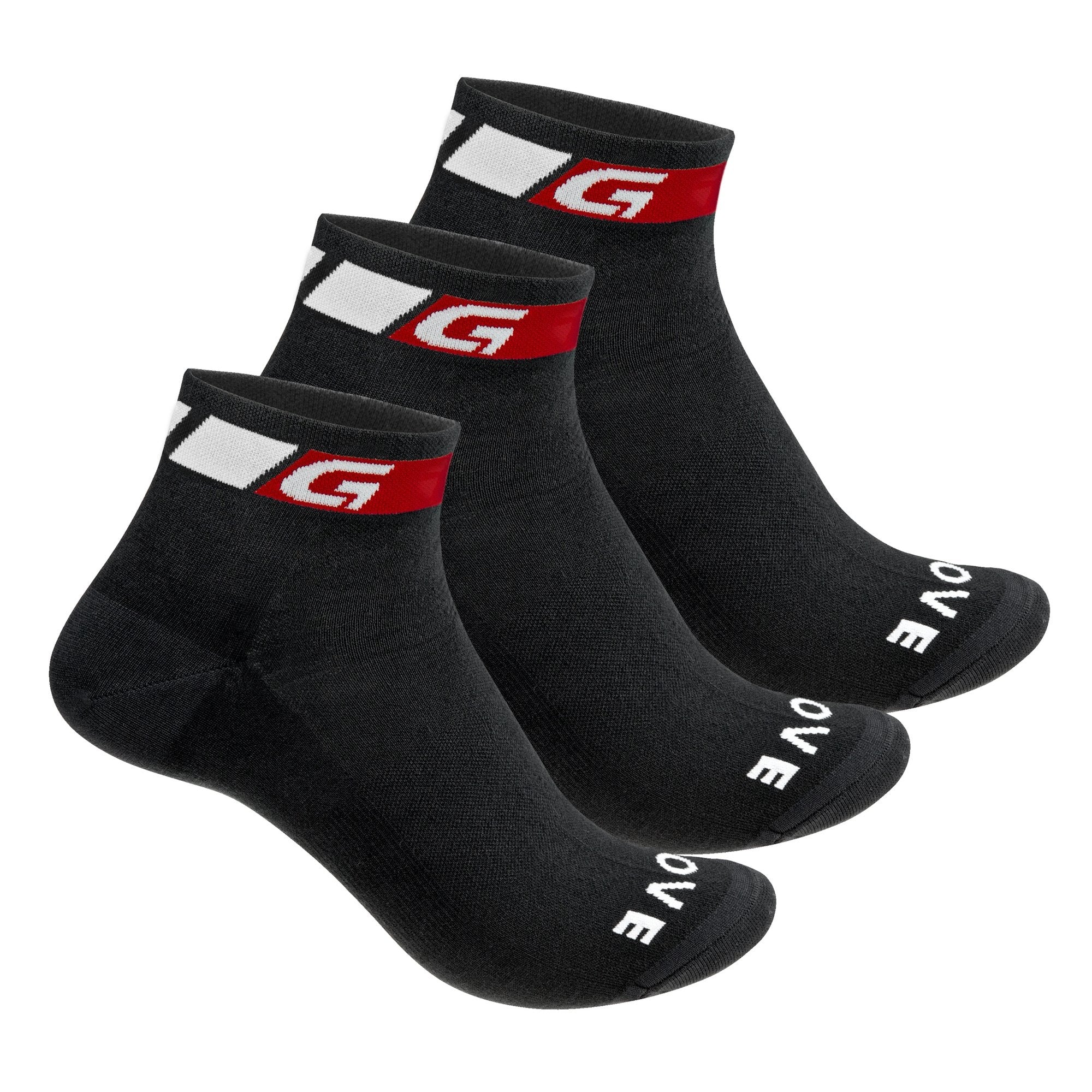 GripGrab classic low-cut fietssokken zwart (3-pack)