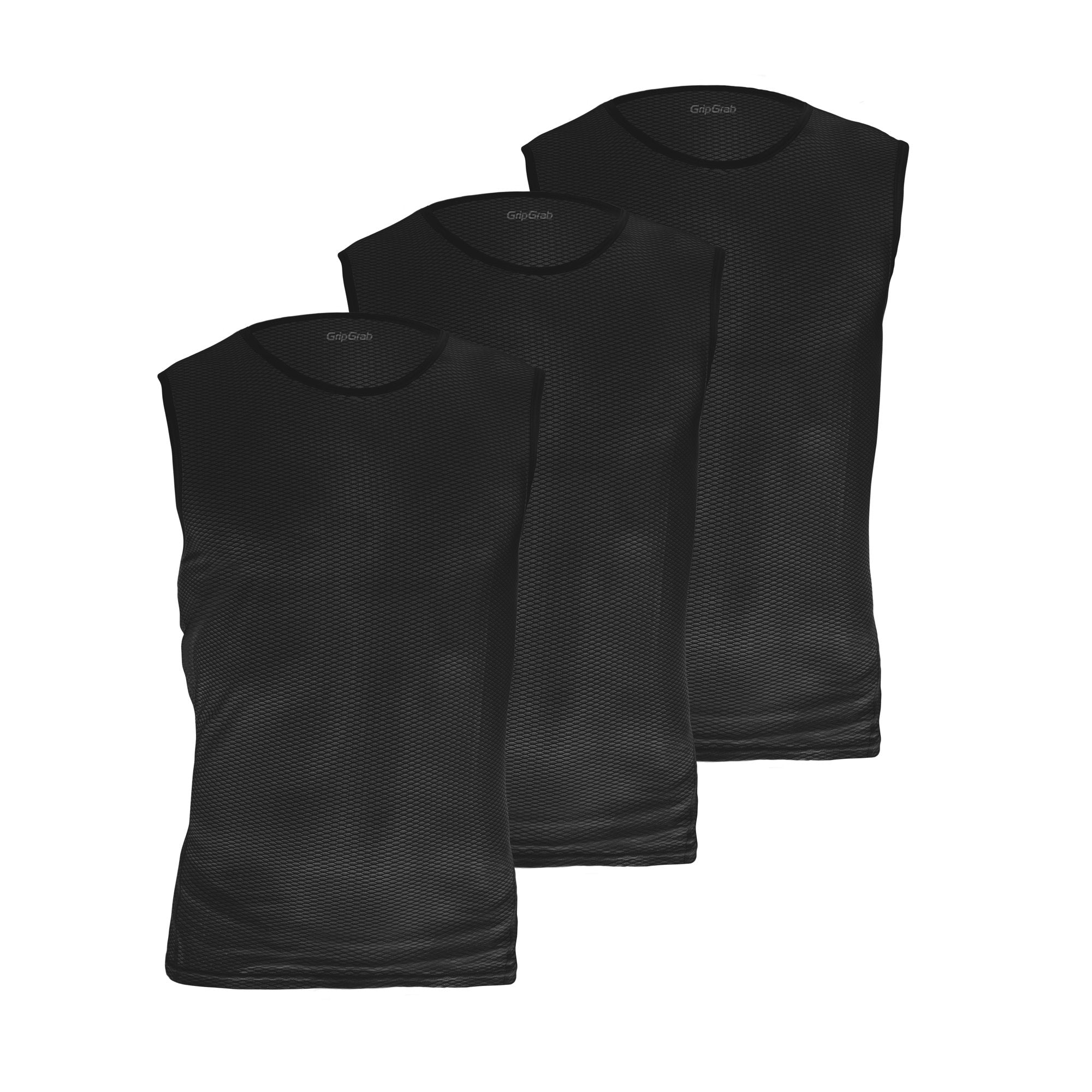 GripGrab ultralight mesh ondershirt zonder mouwen zwart (3-pack)