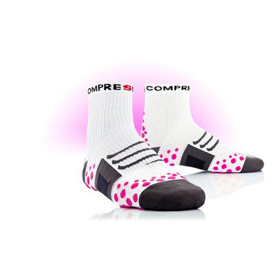 COMPRESSPORT Bike Socks High White Pink