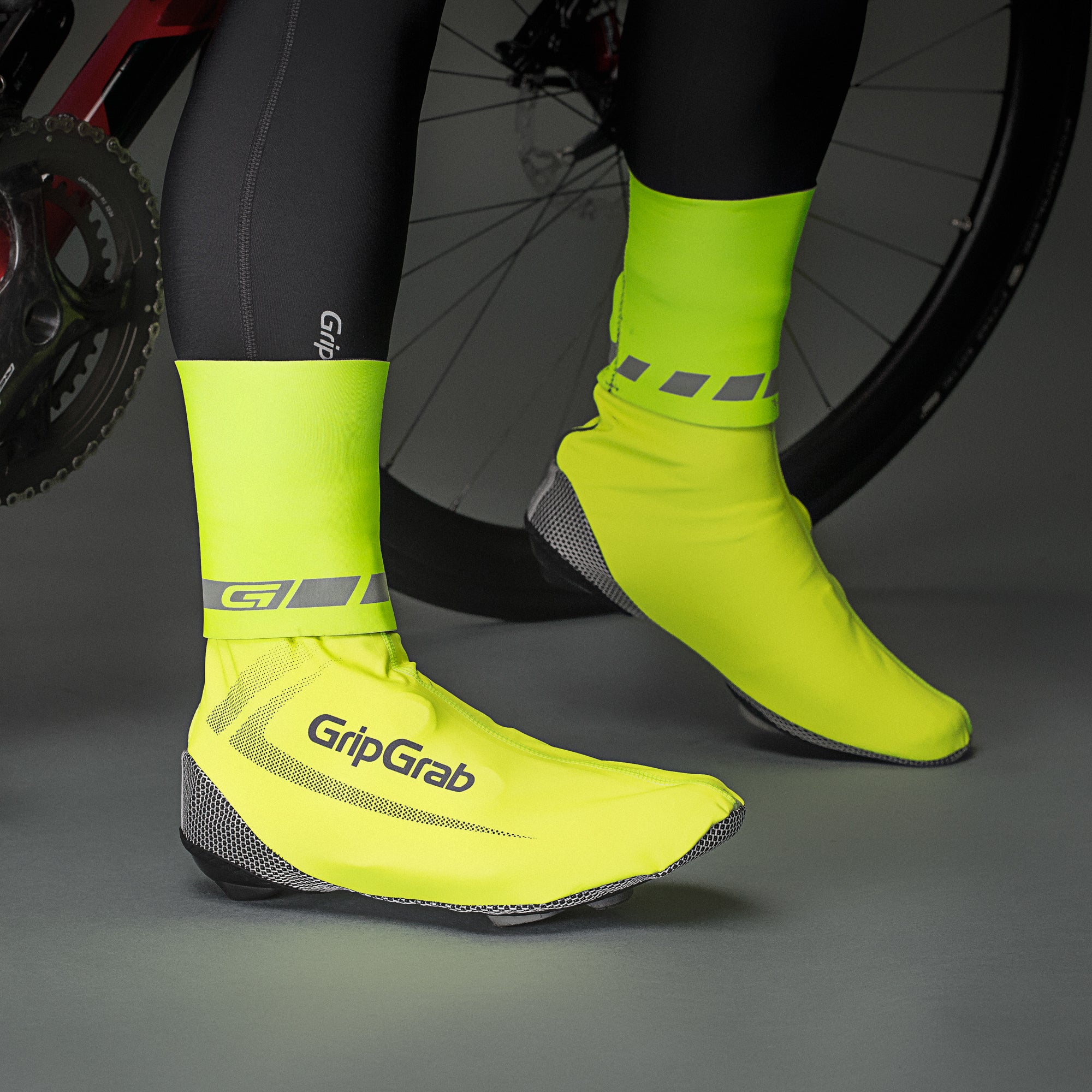 Gripgrab cyclingaiter hi-vis geel