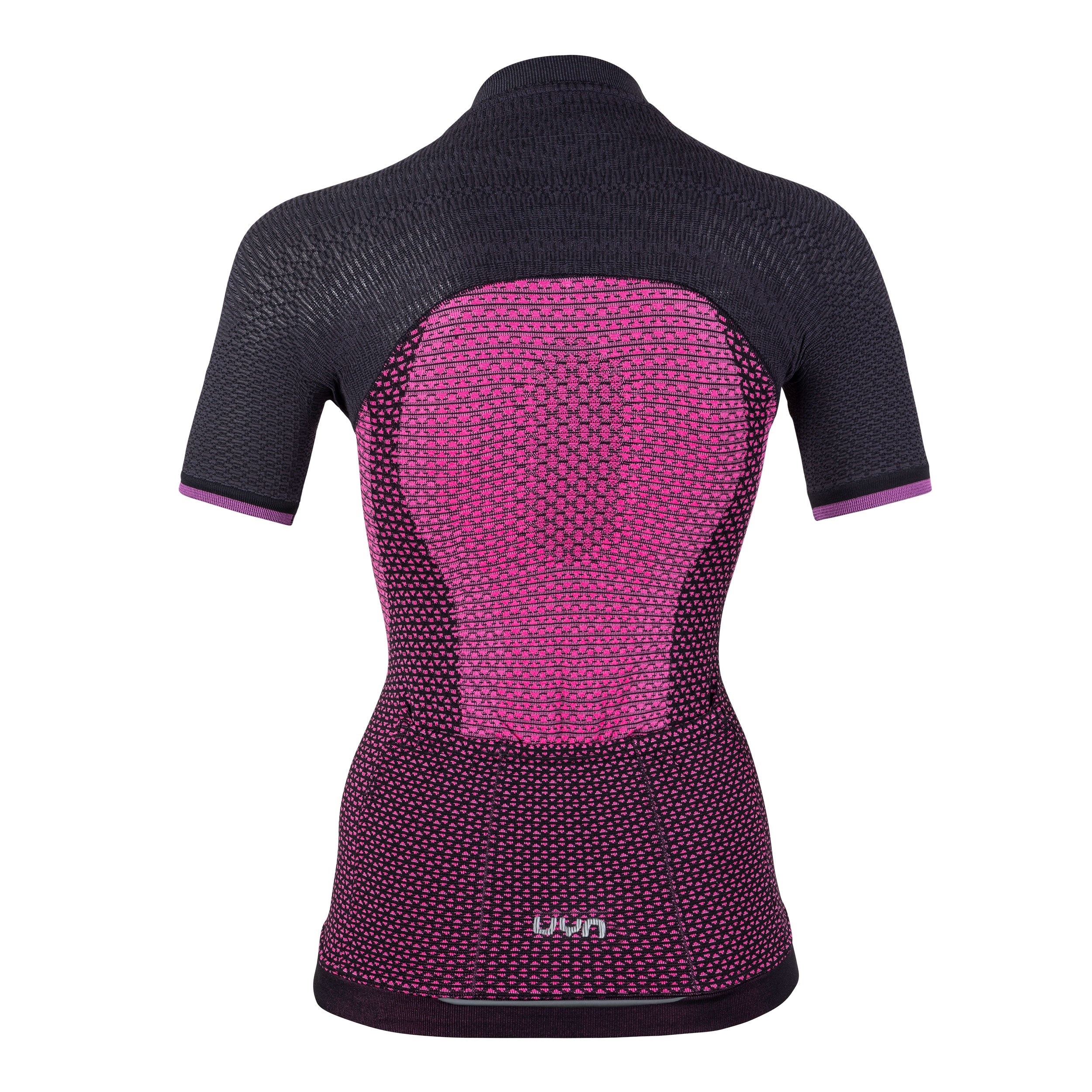 Uyn alpha dames fietsshirt met korte mouwen slush roze charcoal zwart