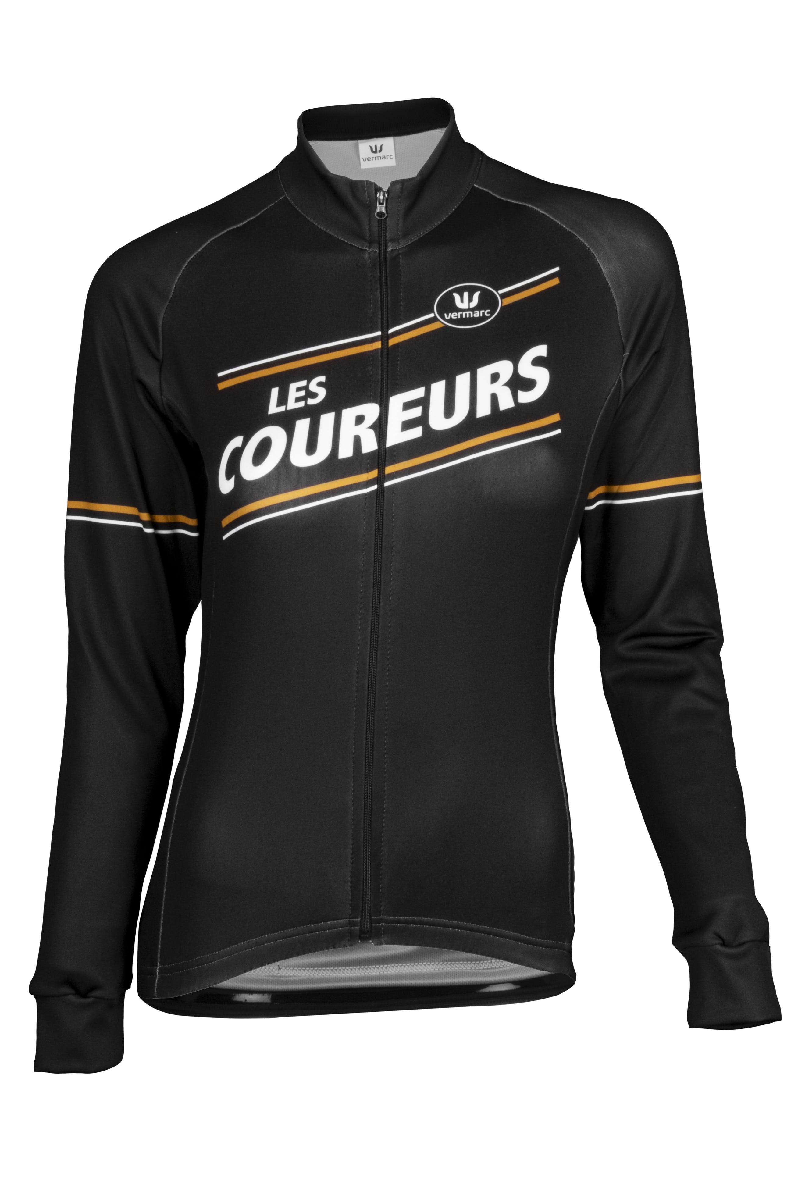 Vermarc les coureurs dames fietsshirt met lange mouwen zwart