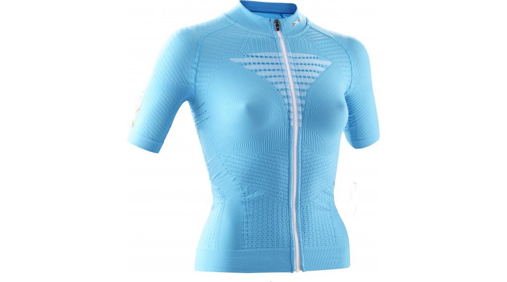 X-Bionic effektor biking power dames fietsshirt met korte mouwen turquoise wit