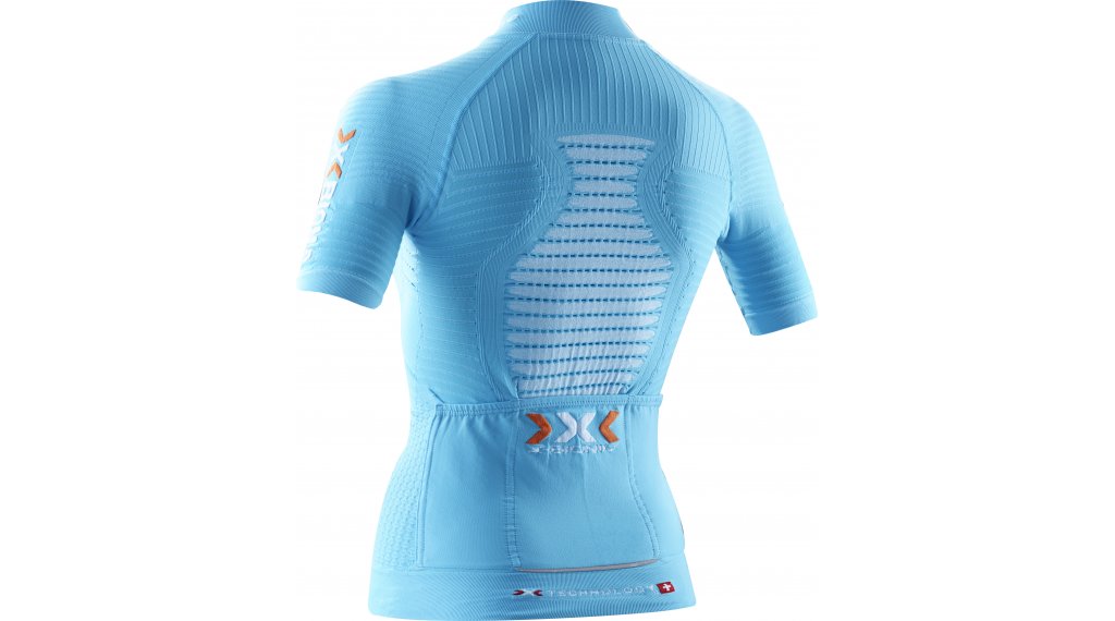 X-Bionic effektor biking power dames fietsshirt met korte mouwen turquoise wit