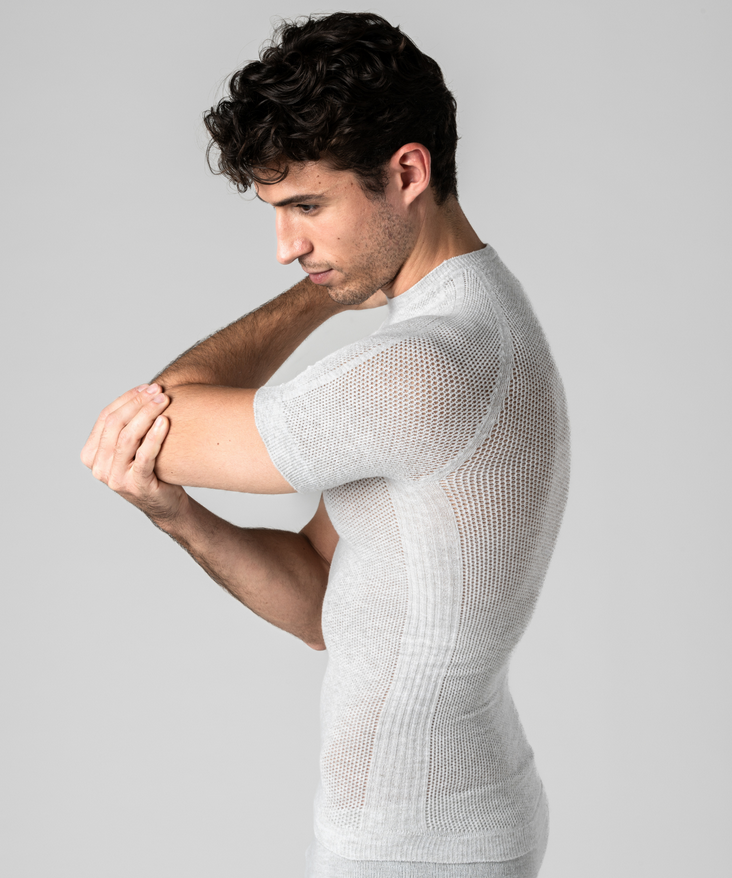 Silverskin Primo Short Sleeve Round neck Pearl Grey