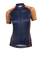 Vermarc seiso sp.l aero dames fietsshirt met korte mouwen marine blauw fluo oranje
