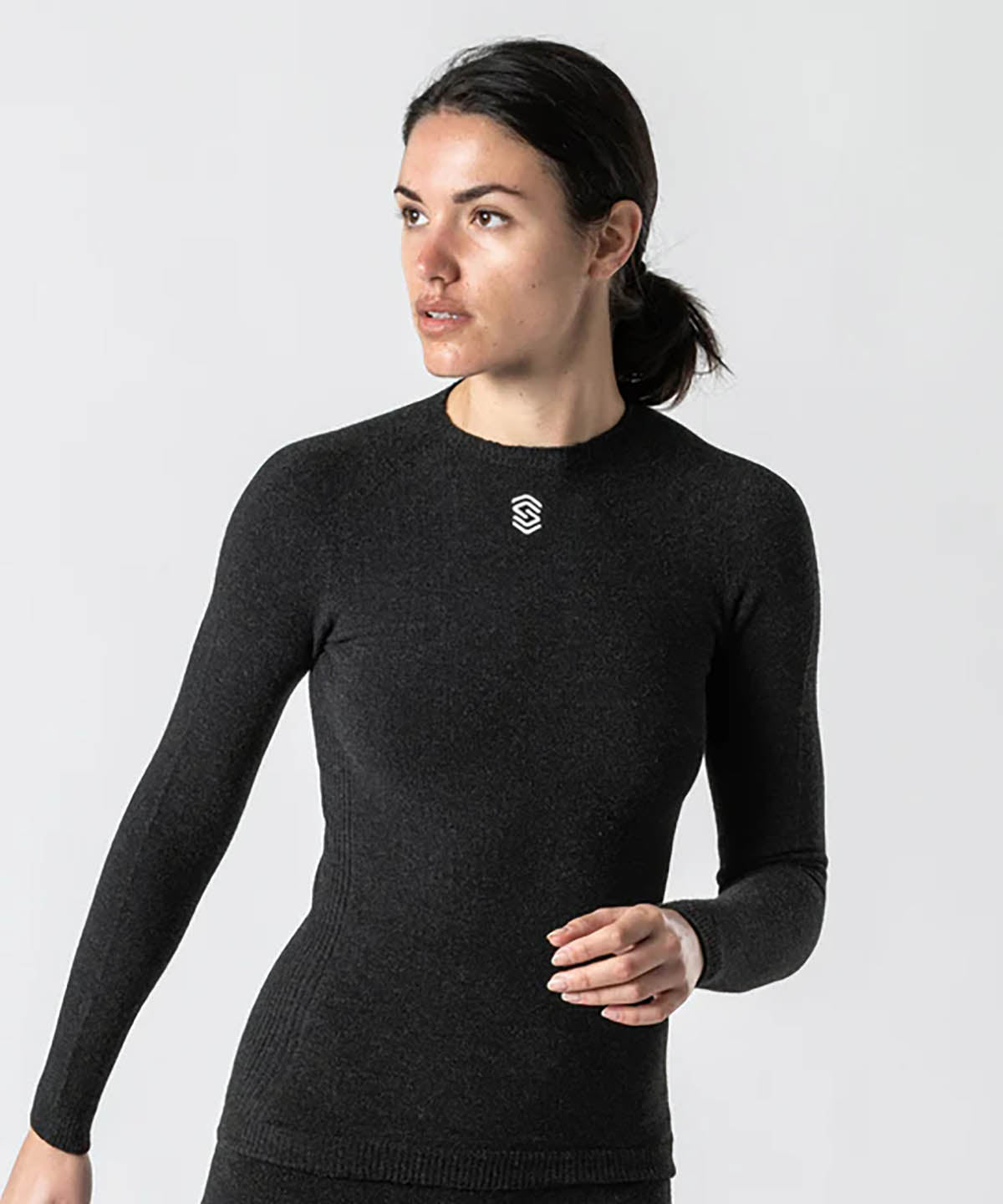 Silverskin Warm Long Sleeve Round Neck Base Layer Anthracite