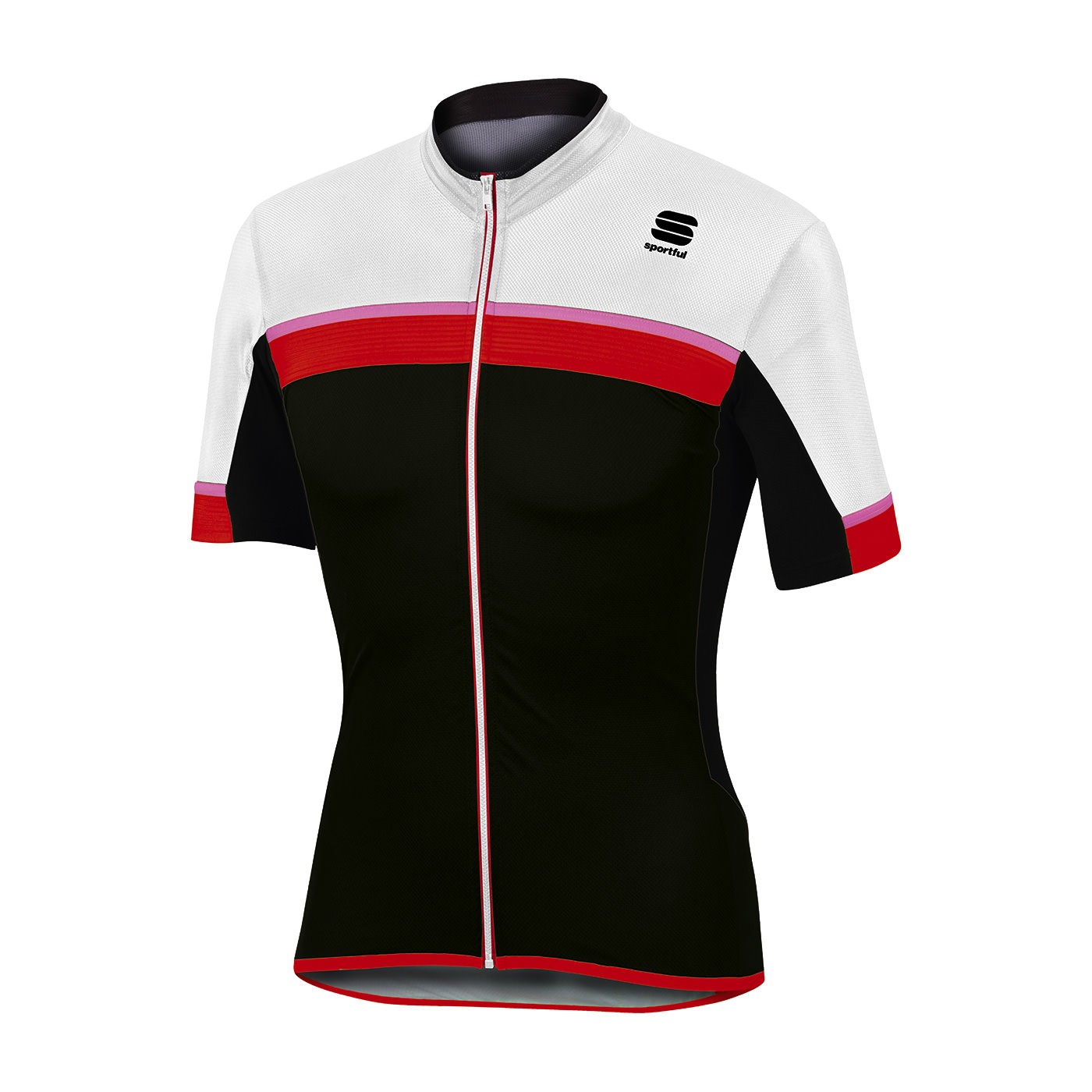SPORTFUL Pista Jersey SS Black White Red Coral Fluo