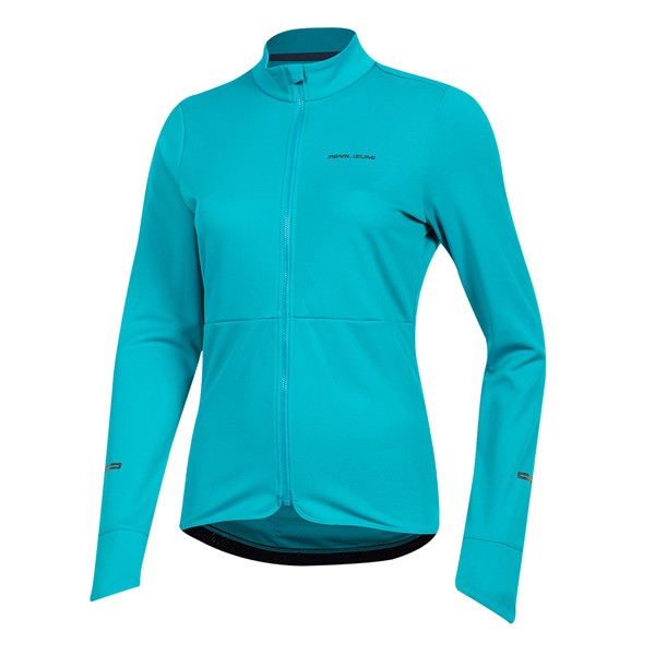 Pearl Izumi quest thermal dames fietsshirt met lange mouwen breeze blauw